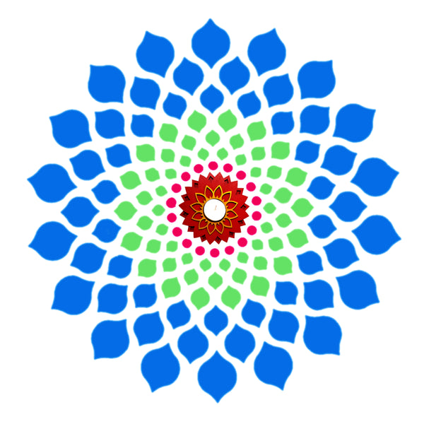 Heartily Laser Cut Rangoli Stencil for Floor Decoration | 30x30 cm MDF Stencil, 2.5mm Thickness | Reusable Rangoli Maker for Festivals, Diwali & Pooja (Mandala)