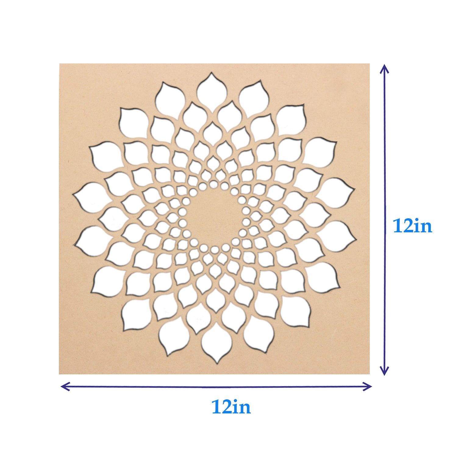 Heartily Laser Cut Rangoli Stencil for Floor Decoration 30x30 cm