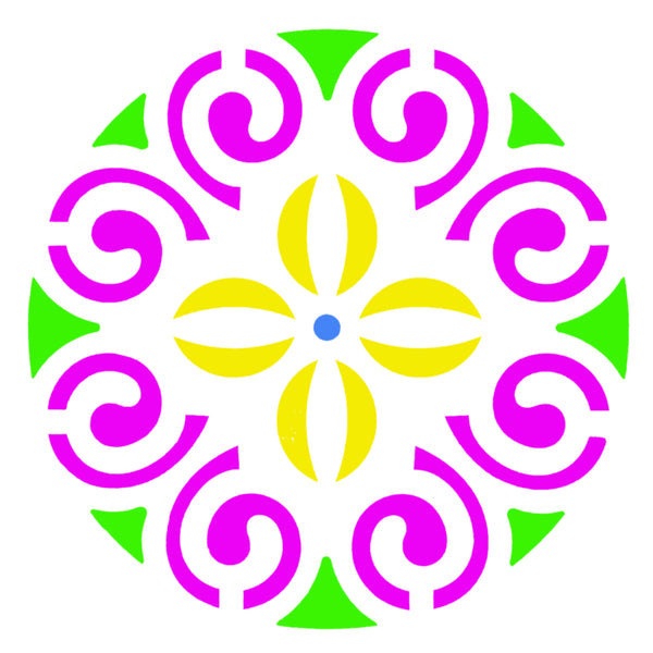 Heartily Laser Cut Rangoli Stencil for Floor Decoration | 30x30 cm MDF Stencil, 2.5mm Thickness | Reusable Rangoli Maker for Festivals, Diwali & Pooja (Petal)