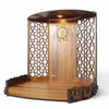 Heartily® Bappa Beautiful Wooden Wooden Pooja Mandir for Home or Puja Temple Stand for Office and Shops with Led spot Light for Table top only