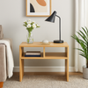 Heartily Wooden End Table with Storage – 17mm Thick Engineered Wood Side Portable Table, Compact Bedside Table for Bedroom, End Table for Home Decor or Living Room, Easy DIY Assembly