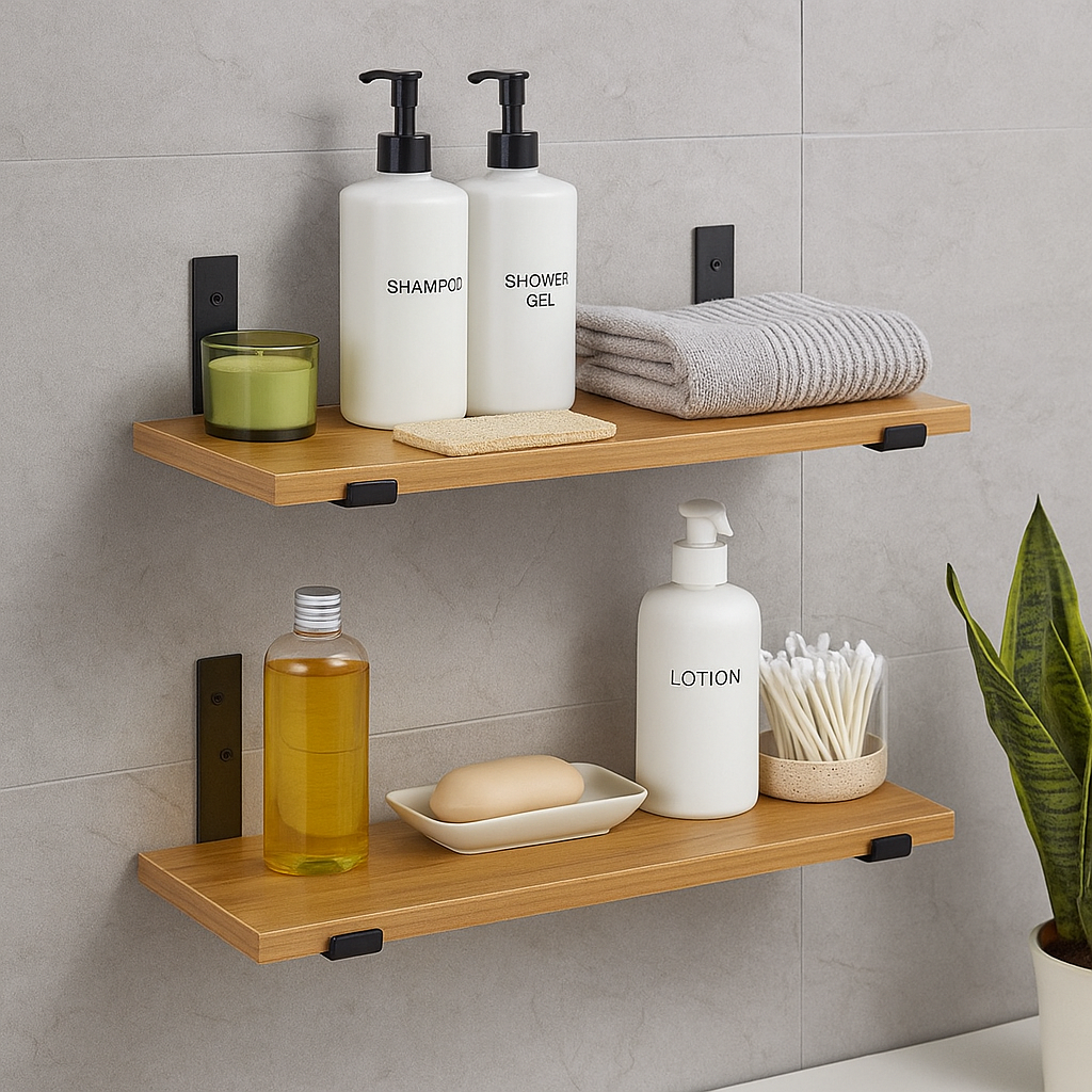 Heartily Wall Mounted Bracket Shelf for Living Room, Wall Shelves Heavy Duty, Wall Shelf for Home, Set of 2 Wall Shelf for Home
