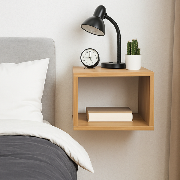 Heartily Bedside Shelf – 14 x 12.5 x 10 Inch – Floating Nightstand / Wall Mount Bedside Table – 17mm Engineered Wood with Minifix Assembly – Modern Open Storage Box with L-Angle Support & Hardware (Copy)
