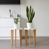 Heartily Beautiful Wooden Stool - Set of 2 | Multipurpose 3-Leg Stool, End Table, Plant Stand for Home or Office