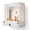 Heartily Acrylic 23.5 inch Height Shree Beautiful Wooden Pooja Stand Mandir for Home Temple for Home and Office Puja Mandir for Home and Office Wall with LED Spot Light