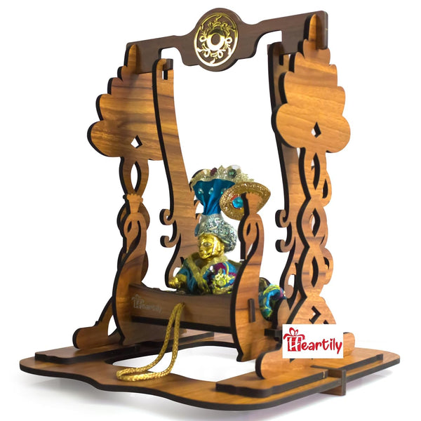 Heartily Beautiful Wooden Krishna Palna Bal Gopal Jhoola Laddu Gopal Janmashtami Jhula Swing for Kanha ji