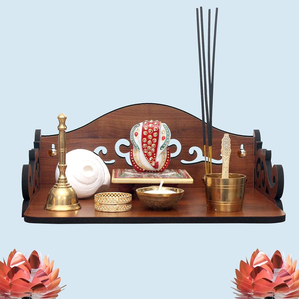 Cosmic String Enterprise LLP Beautiful Wooden Pooja Stand/Mandir/Temple For Home And Office/Puja Mandir For Home And Office Wall