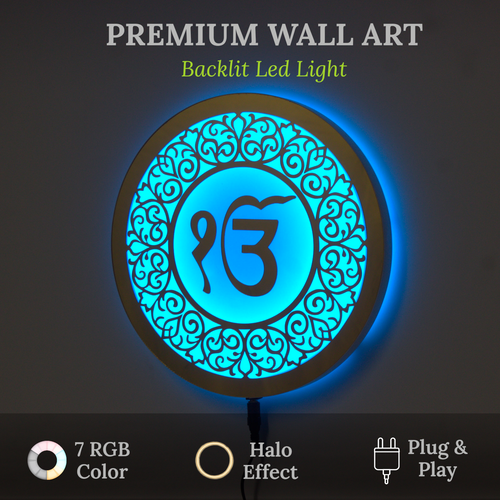 sikh wall decor led light