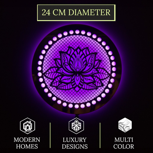 lotus mandir wall decoration light