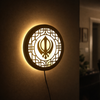 Heartily 19 cm Beautiful Khanda LED Wall Decor Art for Pooja room, Yoga, Living room, home decor and office Wall | Lightweight Ready-to-Hang Decorative Panel |