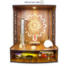 Heartily® Maha Mangal Beautiful Wooden Pooja Mandir for Home Temple for home and office Puja Mandir wall with LED Spot Light