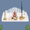 Heartily® Acrylic Rudra Wall Mounted White Acrylic Home Pooja Temple Mandir Puja Room Items Stand Home Decor Office Chowki Shelf Hanging