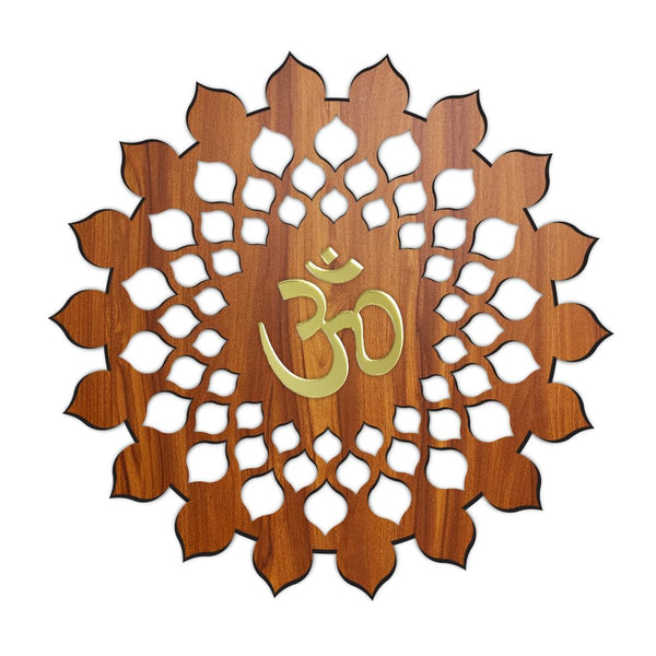Heartily Engineered Wood Beautiful Mandala OM Wall Decor Art For Pooja Room Yoga, Living Room Home Decor And Office (SWA WALL ART 01)