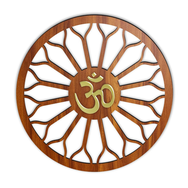 Heartily Engineered Wood Beautiful Mandala OM Wall Decor Art For Pooja Room Yoga, Living Room Home Decor And Office (SWA WALL ART 03)