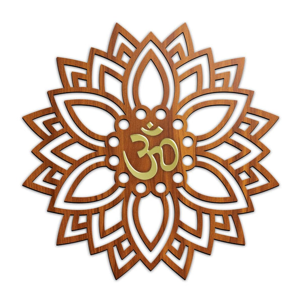 Heartily Engineered Wood Beautiful Mandala OM Wall Decor Art For Pooja Room Yoga, Living Room Home Decor And Office (SWA WALL ART Mandala05)