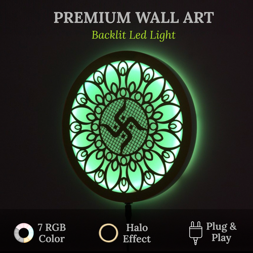 swastik wall light for mandir
