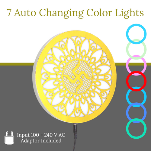 swastik wall decor light for pooja room