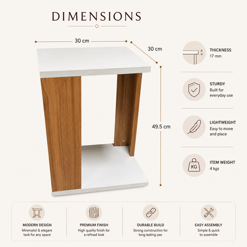 compact side table
narrow side table
space saving side table
small bedside table
bedside stand
side table with shelf
minimalist side table
engineered wood side table
modern end table
contemporary side table