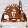 Heartily Floral 2 Wall Mounted Wooden Home Pooja Temple Mandir Puja Room Items Stand Home Decor Office Chowki Shelf Hanging