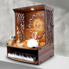 Heartily® Laabh Beautiful Wooden Pooja Stand for Home Pooja Mandir for Home Temple for Home and Office Puja Mandir for Home Wall Mounted with LED Spot Light