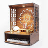 Heartily® Mangal Beautiful Wooden Pooja Stand for Home Pooja Mandir for Home Temple for Home and Office Puja Mandir for Home Wall Mounted with LED Spot Light