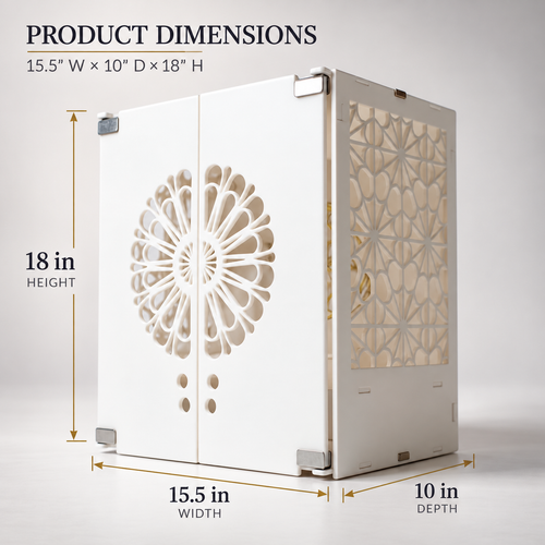 White acrylic mandir for home