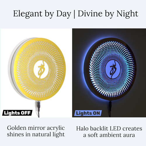 om with led light wall art