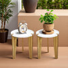 Heartily Beautiful Wooden Stool – Set of 2 | 14 Inch Height | Multipurpose 3-Leg Stool TAB, End Table, Plant Stand for Home or Office (Height 14 Inch)